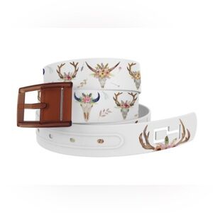Classic Belt “COW SKULL WHITE“